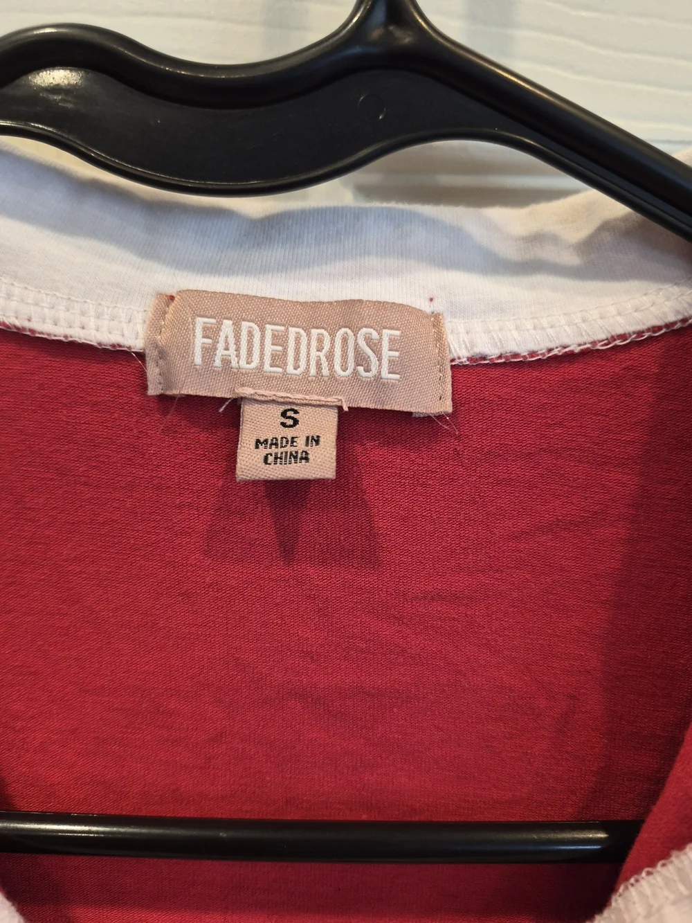 5/25 Fade+Rose Women's New York 98 Short Sleeve Polo Tee - Red/White